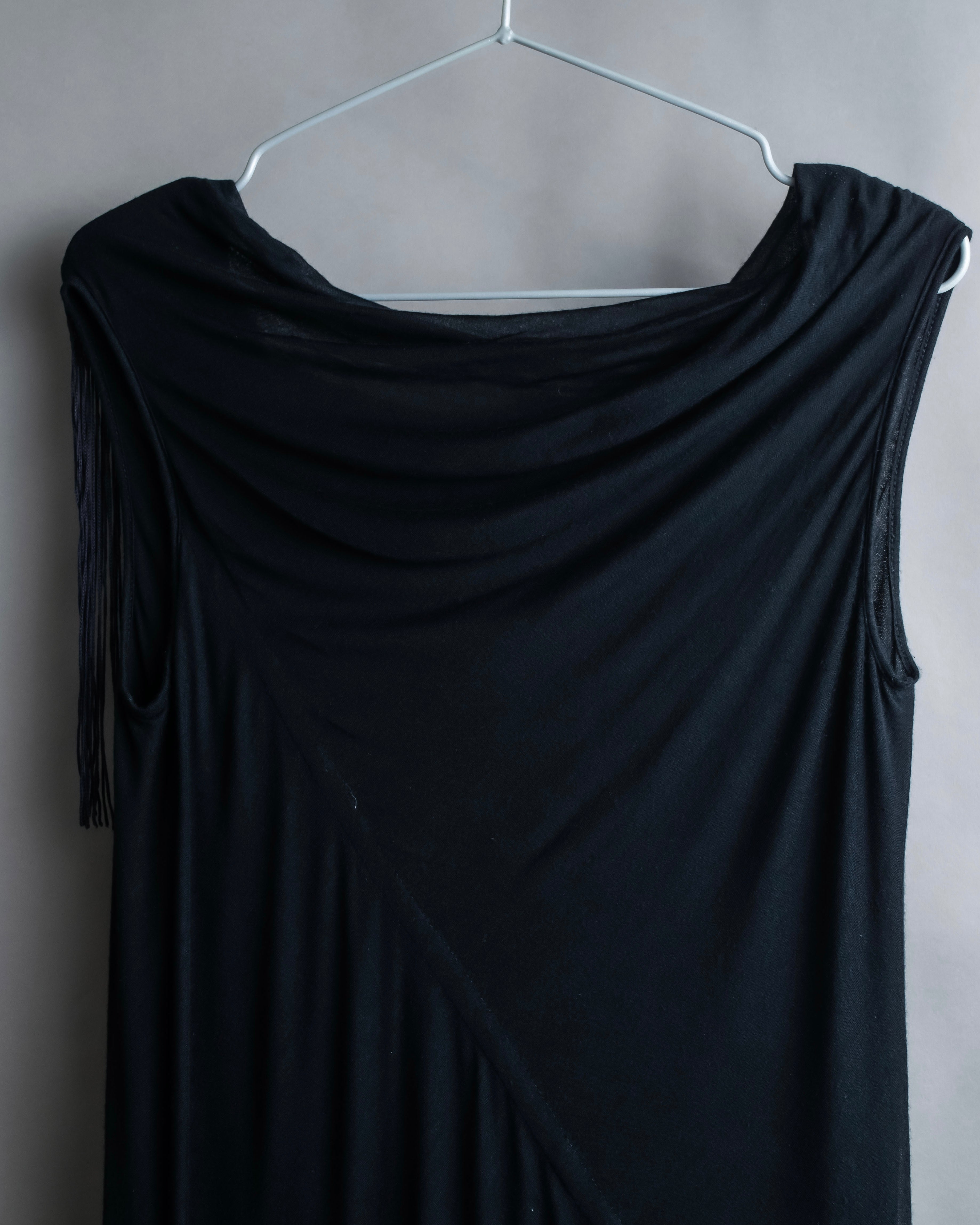 "Rick Owens Lilies" Fringe design draping sleeveless tops