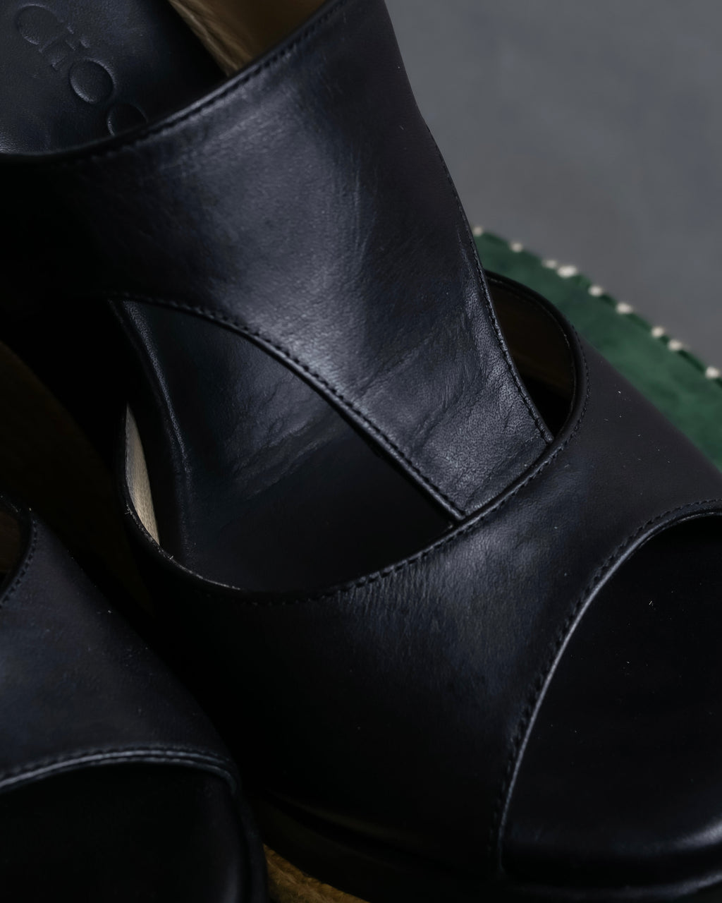 "Jimmy Choo" Leather combination wedge sole heel sandals