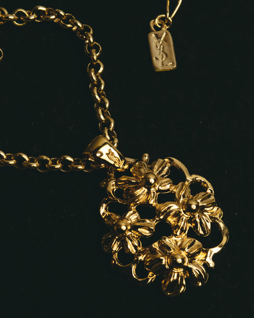 "Yves Saint Laurent" 80's-90's Sculptural floral pendant necklace