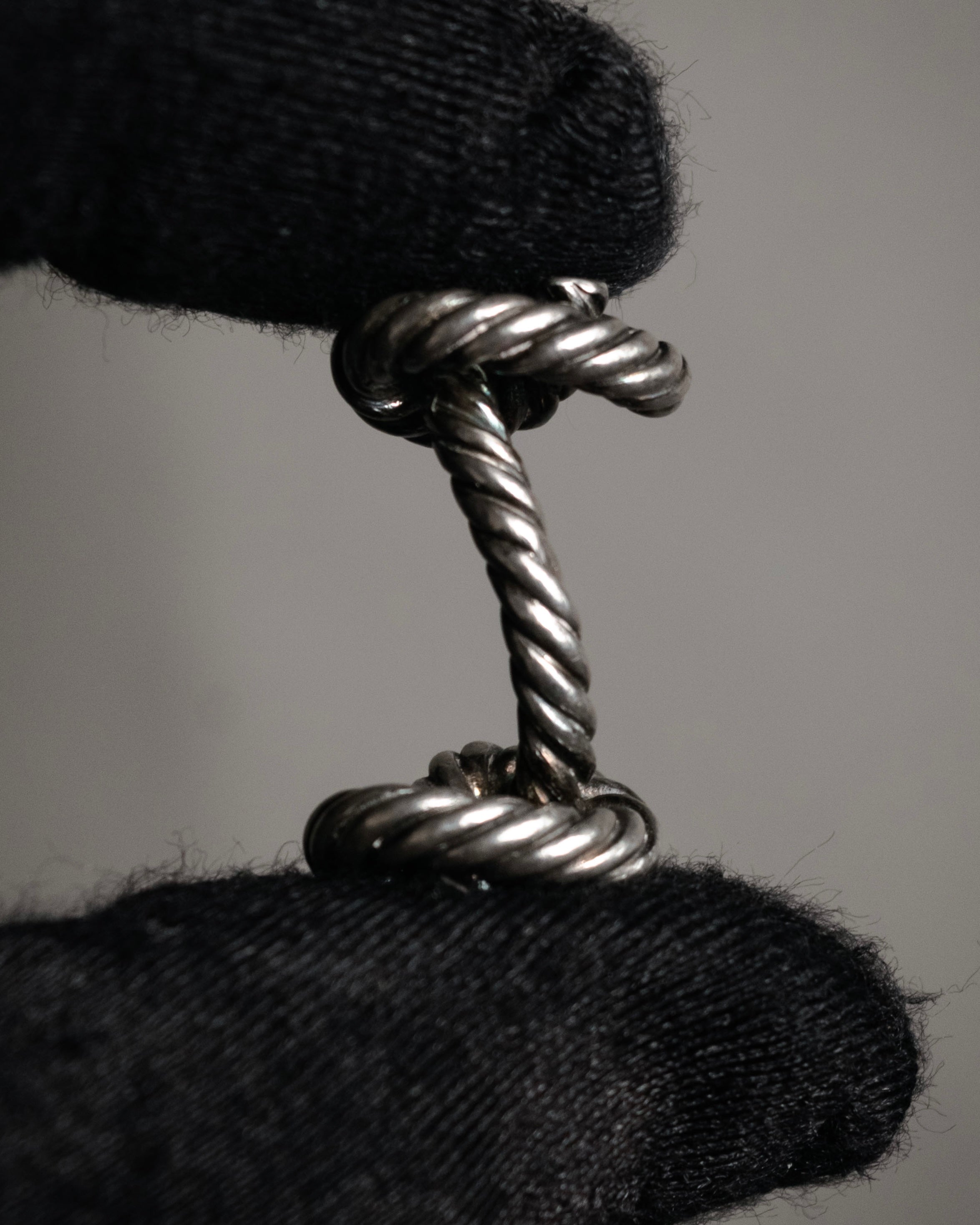 “HERMES” 1970–80s Double knot silver cufflinks