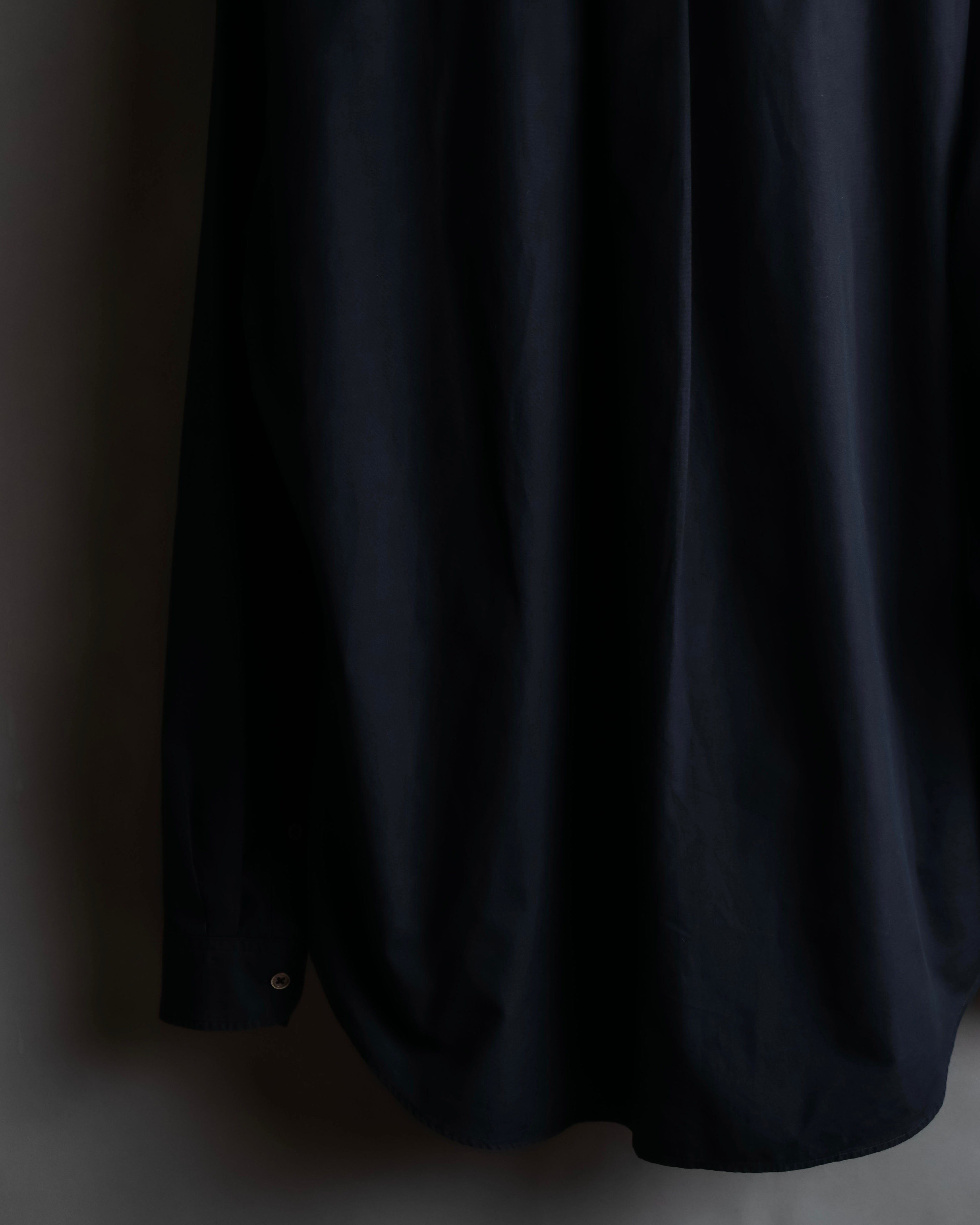 "Yohji Yamamoto COSTUME d’HOMME" Minimal detail cotton poplin black shirt