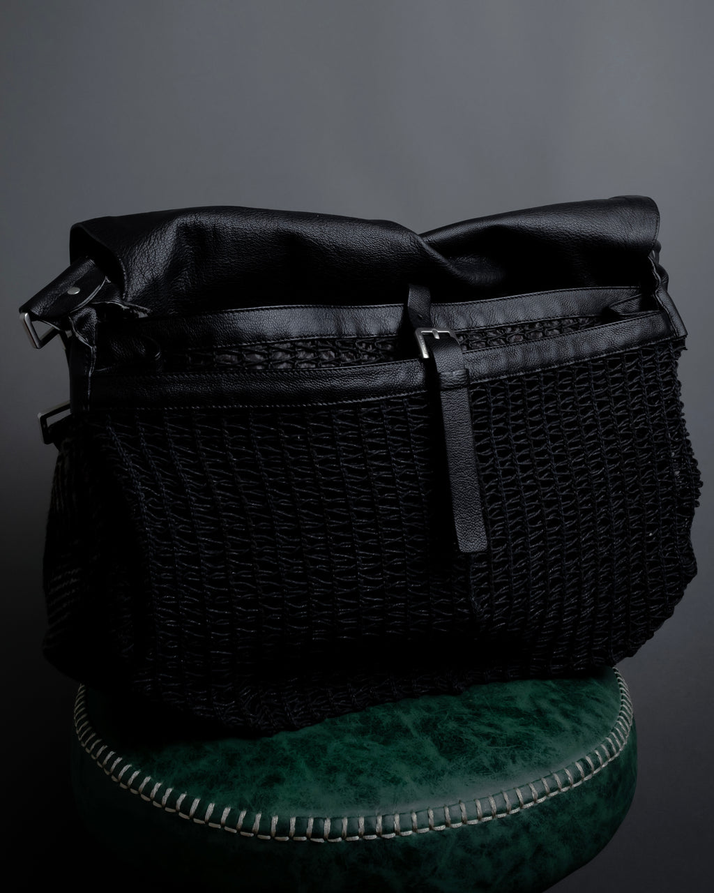 "JIL SANDER" Large flap design Harako leather shoulder bag