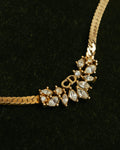 "Christian Dior" 80's-90's Rhinestone logo necklace