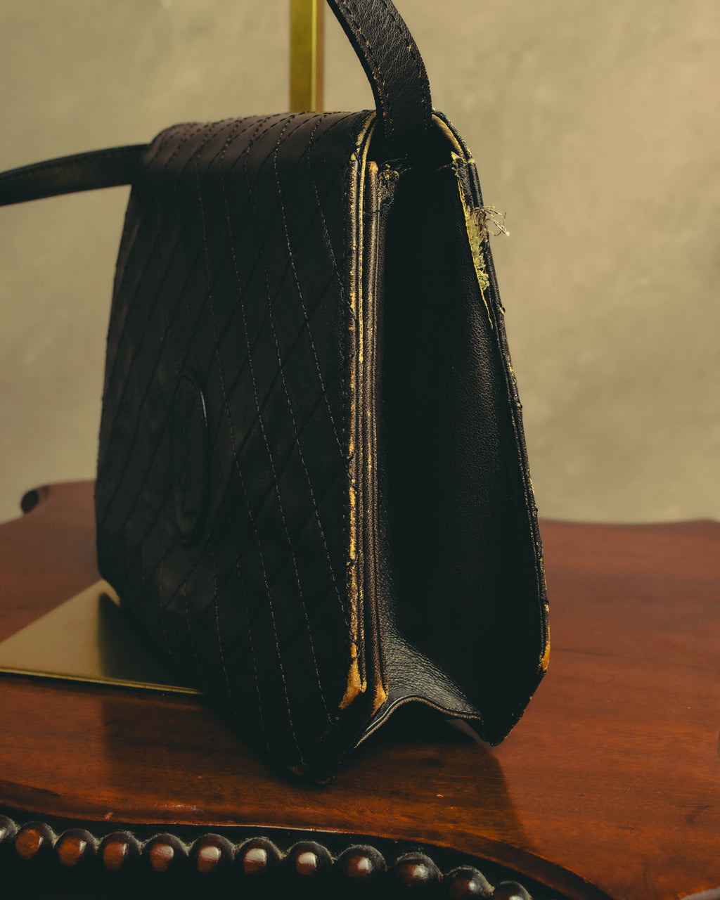 "Yves Saint Laurent" 80's-90's Quilted leather shoulder bag