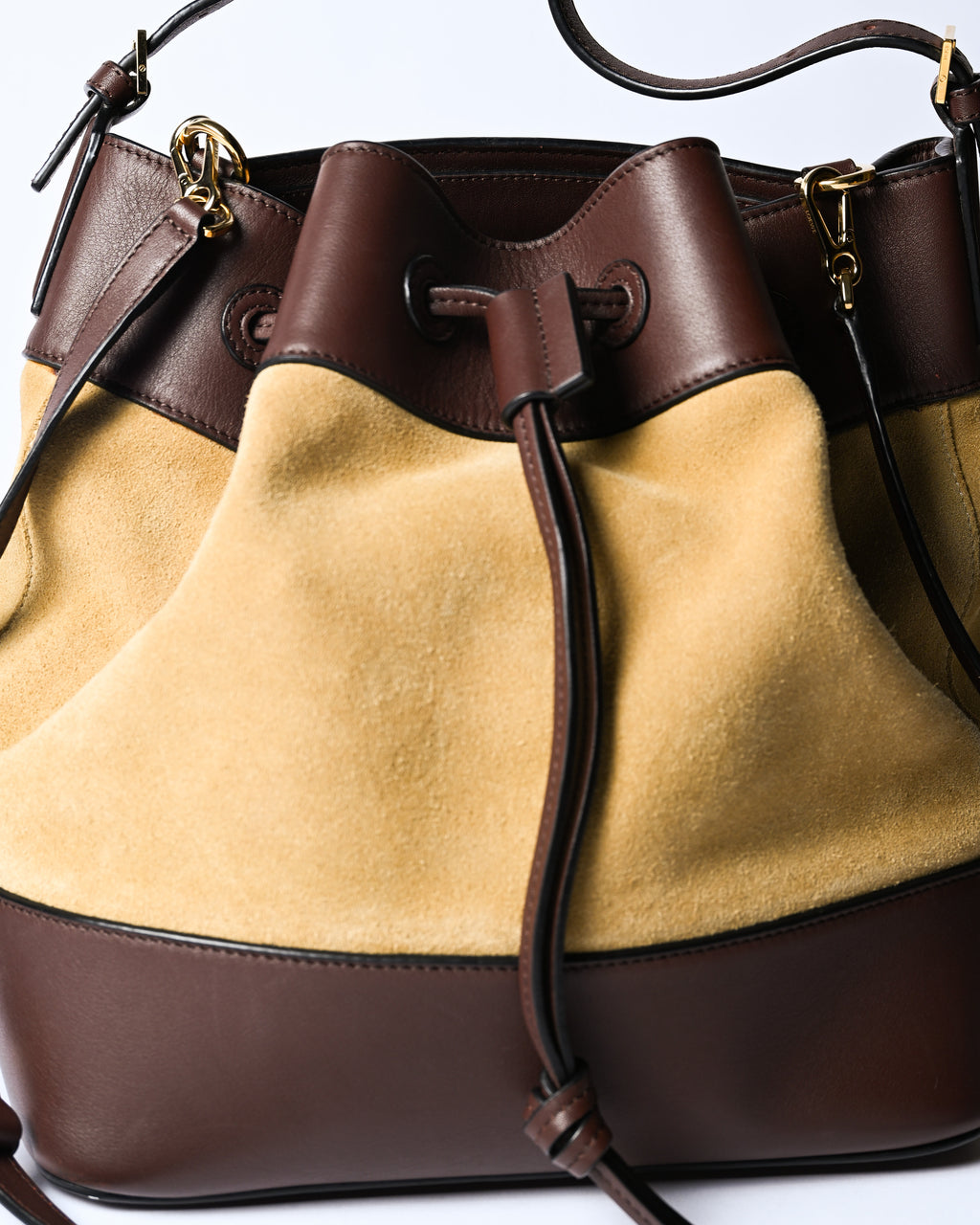LOEWE/ “Midnight” Suede Mixed Drawstring Shoulder Bag