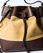 LOEWE/ “Midnight” Suede Mixed Drawstring Shoulder Bag