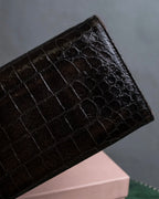 "MIU MIU" Crocodile embossed leather long wallet