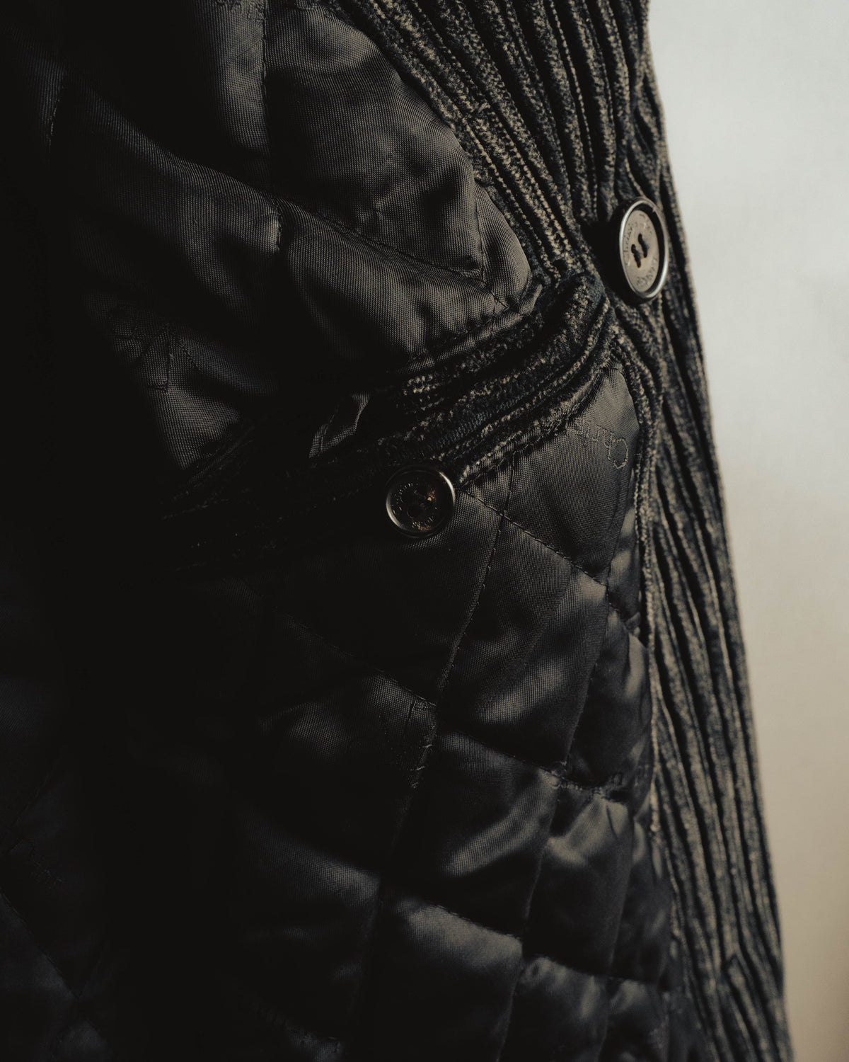"Christian Dior" 80's-90's Classically tailored belted double-breasted coat