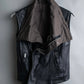 "Rick Owens" 100% lamb leather high neck sleeveless jacket