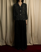 "robe de chambre COMME des GARCONS" 2002SS White dot pattern open collar shirt