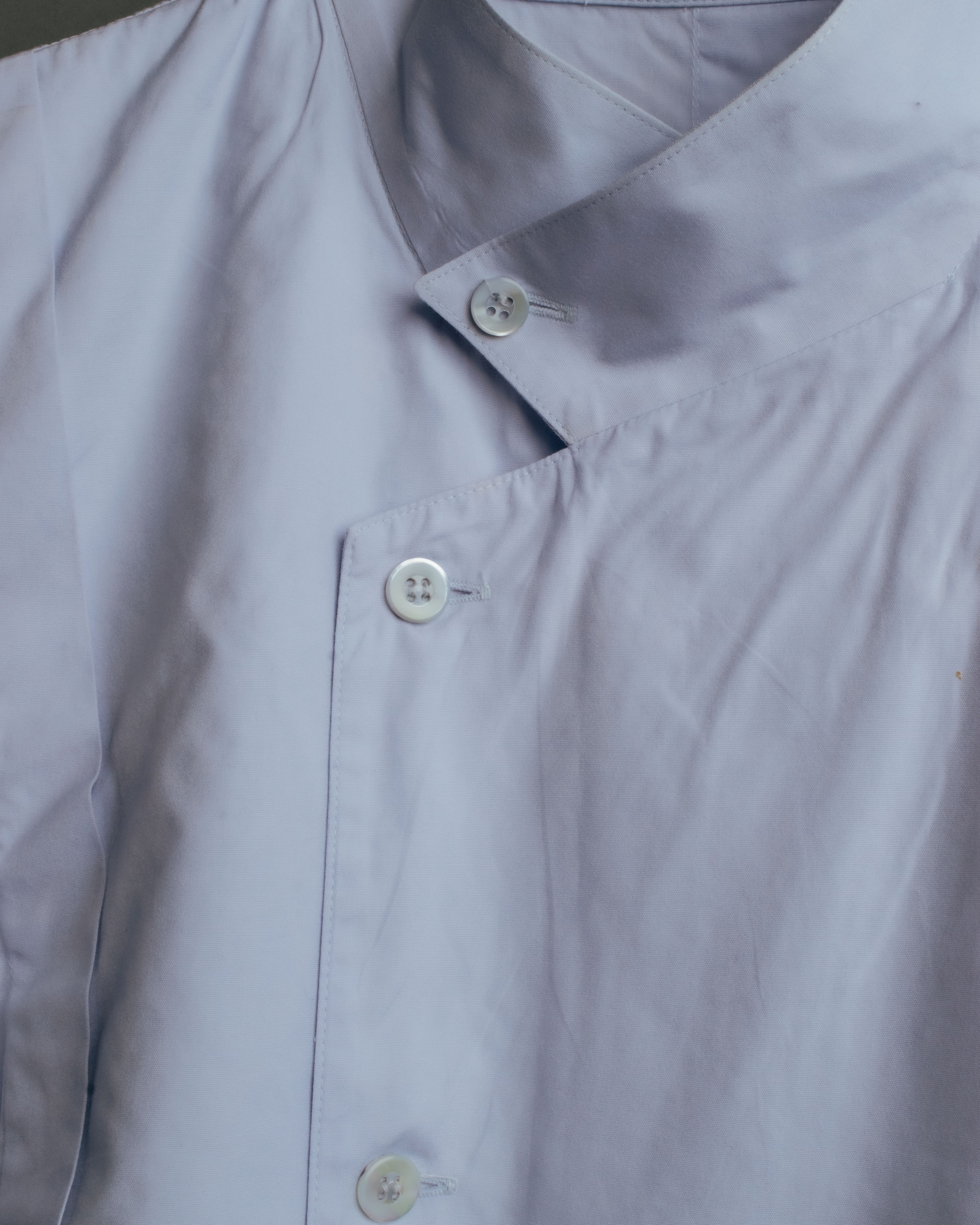 “ISSEY MIYAKE” 90’s-00’s Asymmetric stand collar cotton shirt