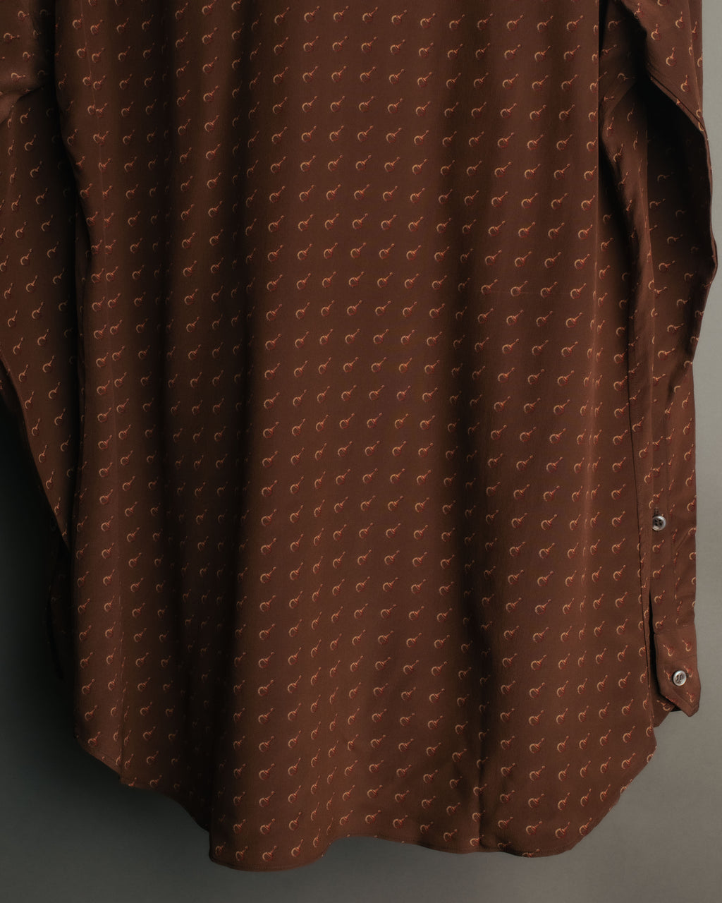 “GUCCI” 70’s horsebit monogram silk shirt