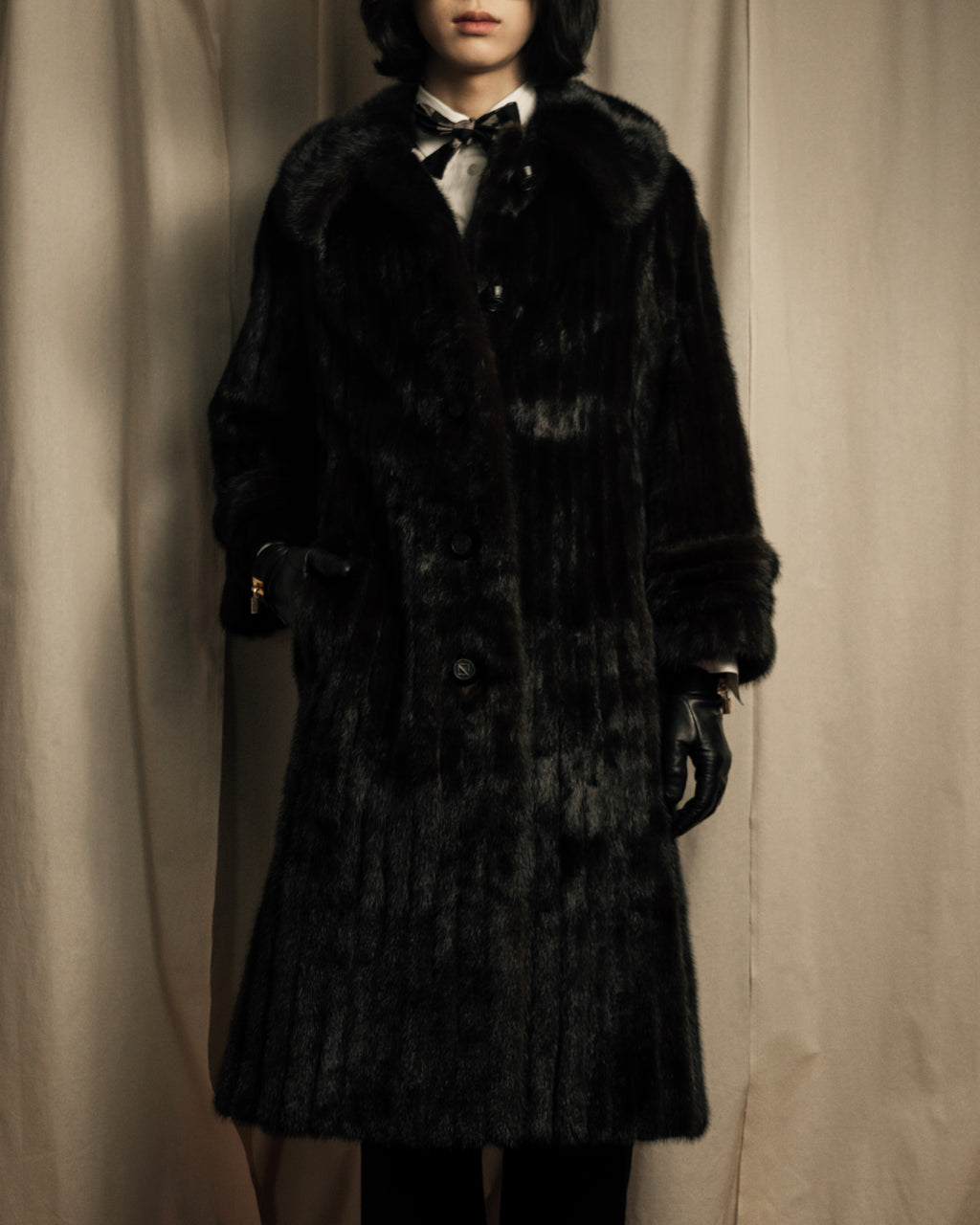 -SPECIAL- "Christian Dior Boutique Paris" 70's-80's Panel work design 100% mink fur coat