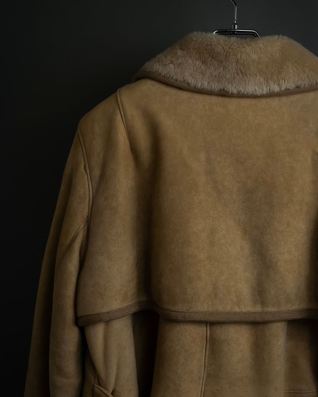 "LOEWE" 90's Panel-switched design mouton shearling coat