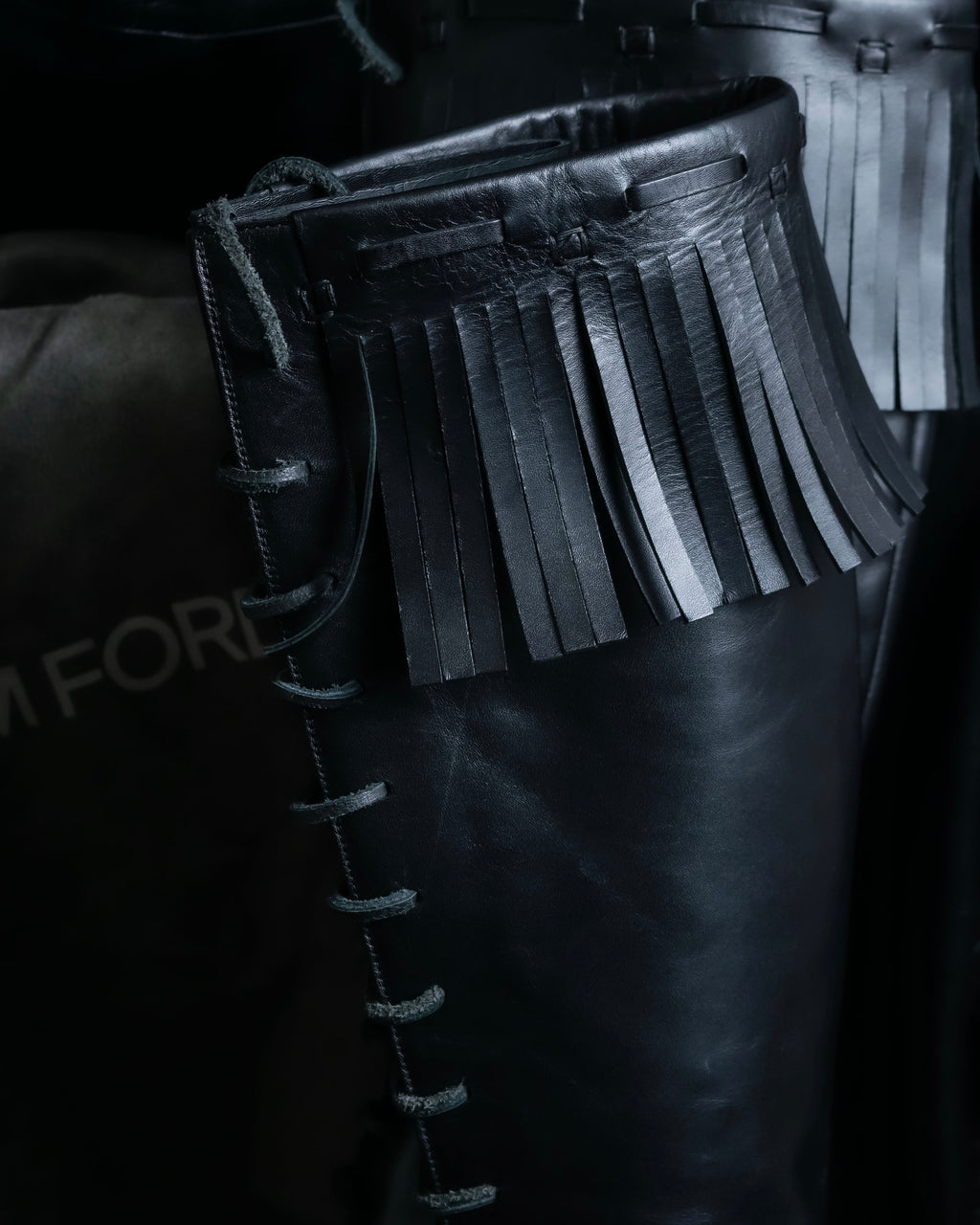 "TOM FORD" Fringe detail western long boots
