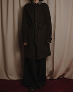 "DOLCE & GABBANA" 00’s resin coated patch detail belted coat