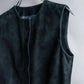 "BALENCIAGA" Lamb leather suede sleeveless dress