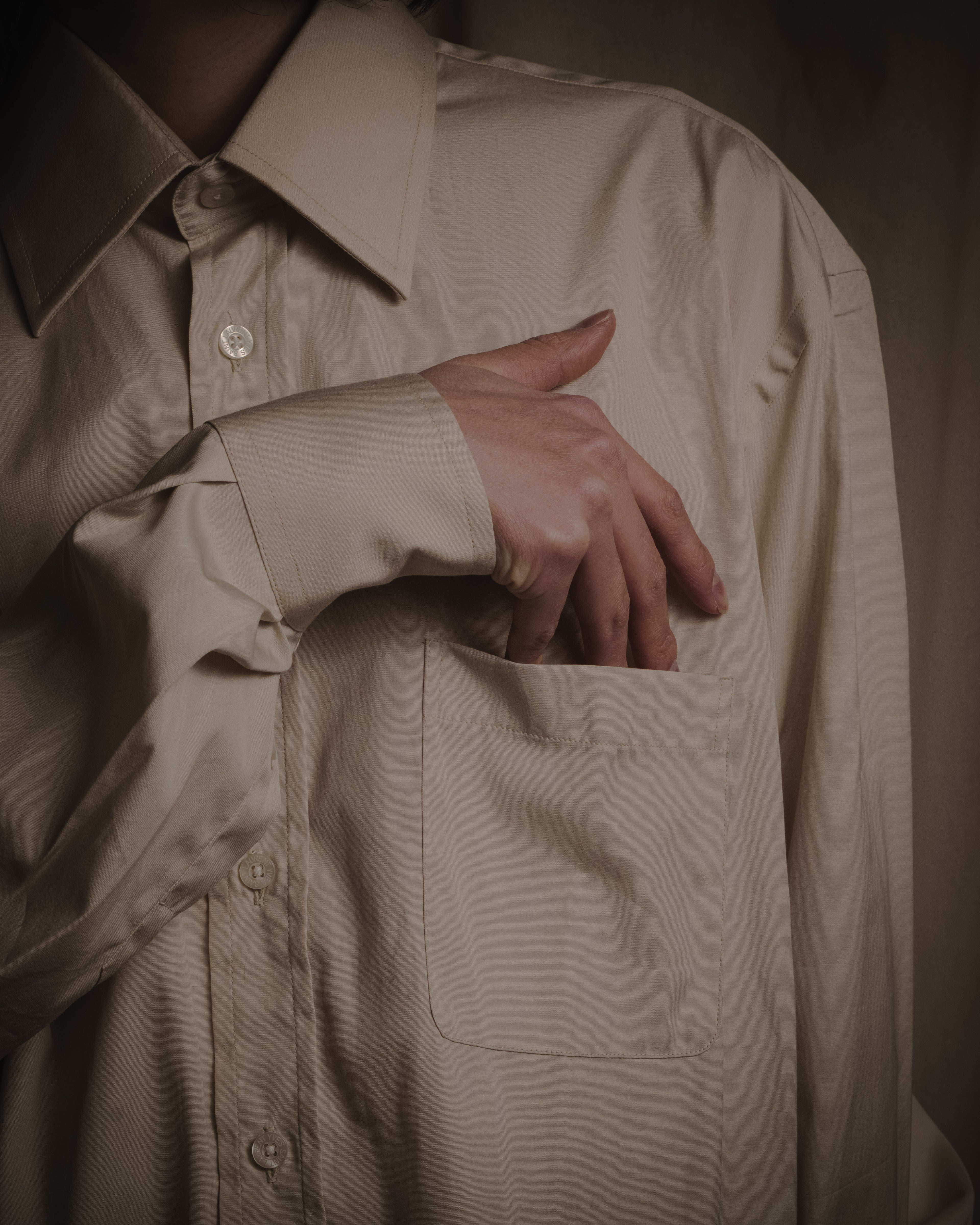 "Yves Saint Laurent" Late 90’s-early 00’s cotton broadcloth dress shirt