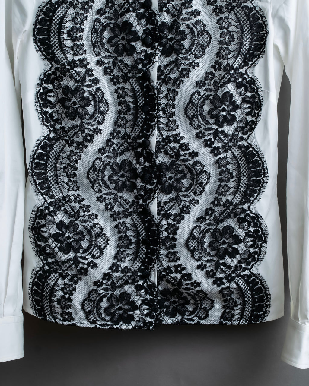 "Dolce &amp; Gabbana" Flower engraved lace design shape fit shirt