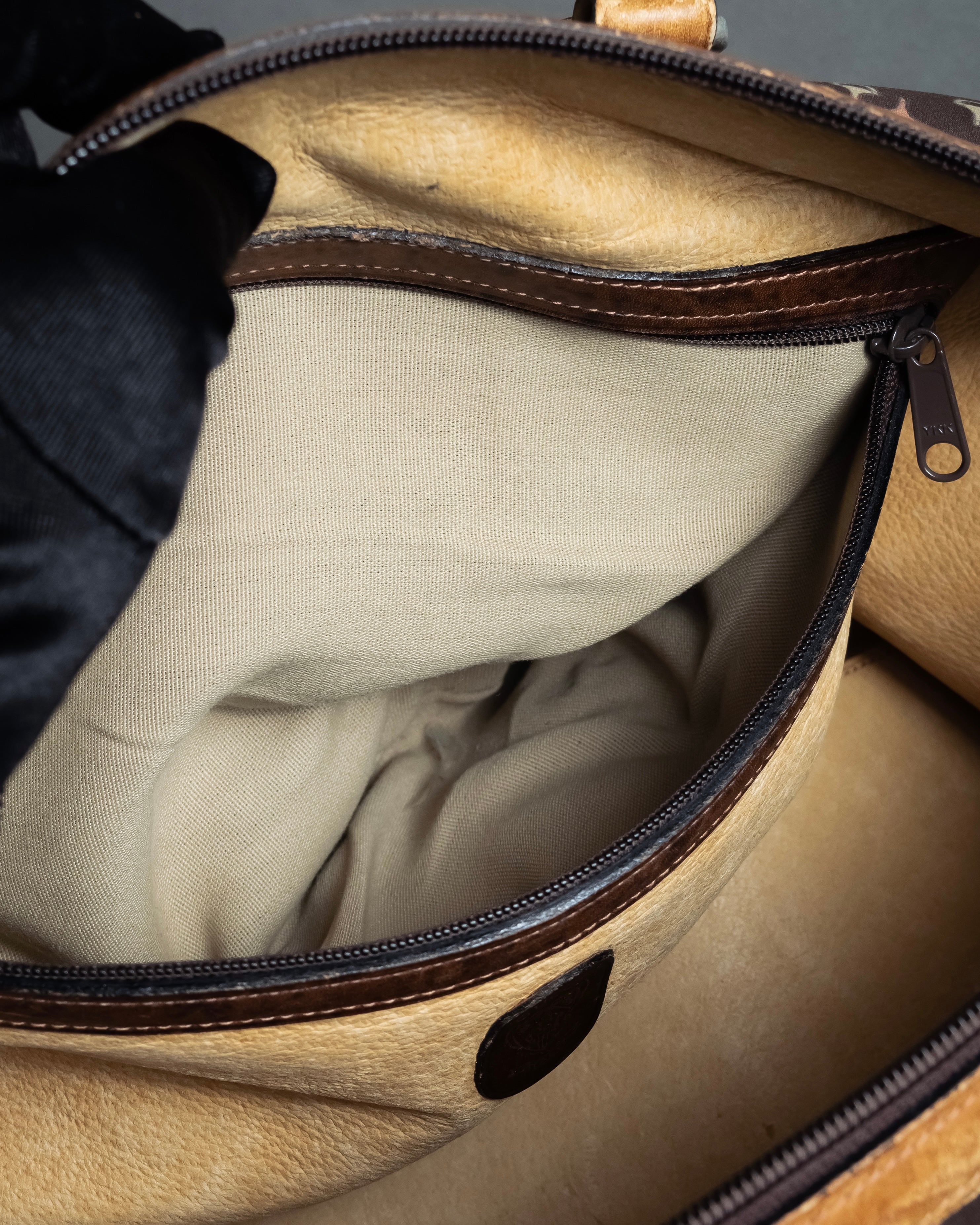 "GUCCI" Vintage horse harness motif pattern mini boston bag