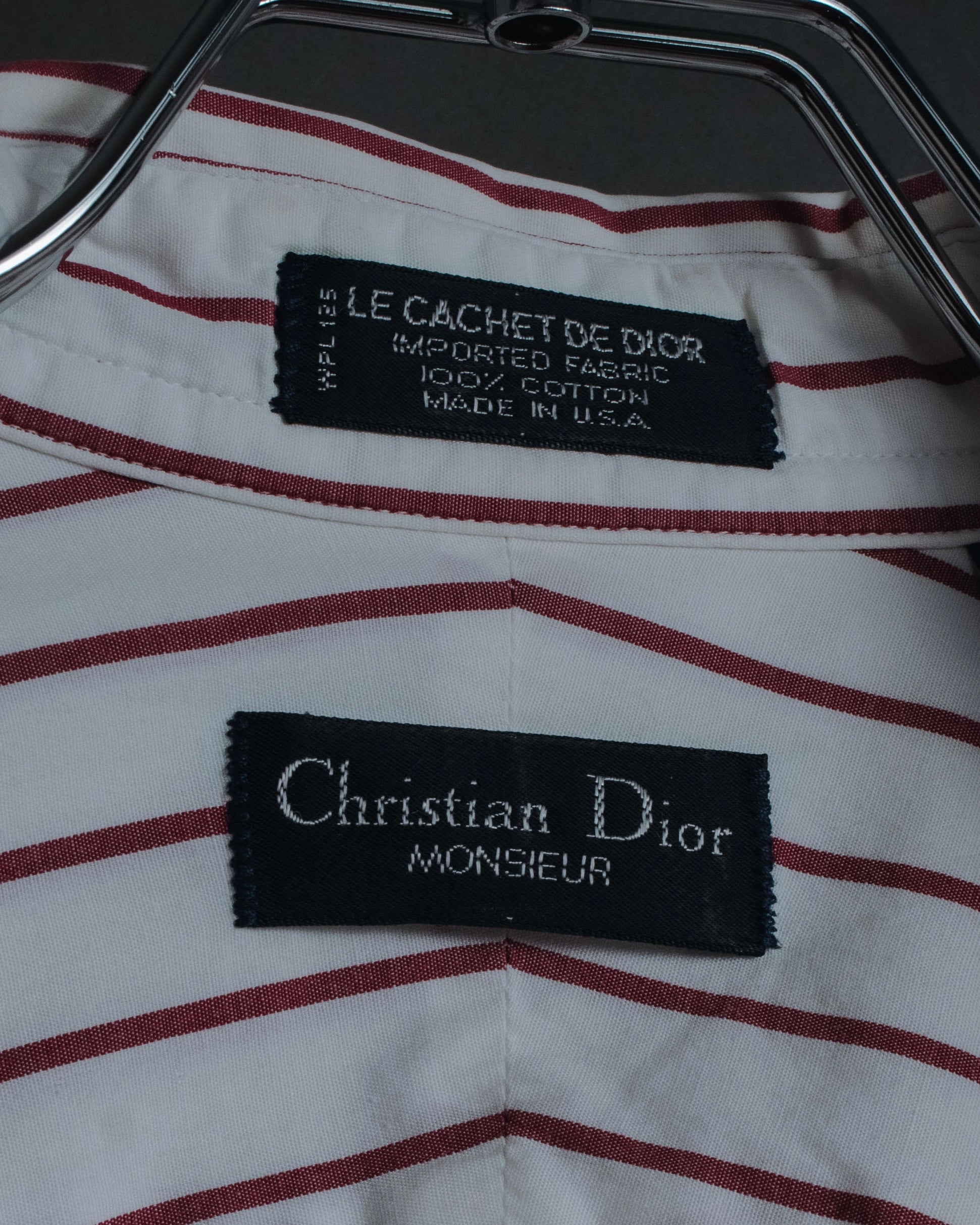 "Christian Dior" 80’s classic striped cotton dress shirt