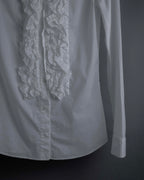 "Dolce & Gabbana" Tiered frill design white shirt