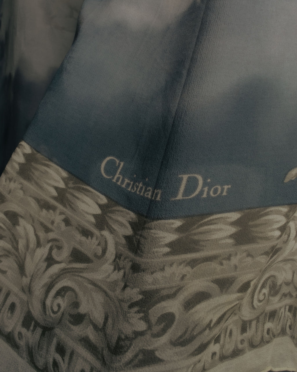 “Christian Dior” 90’s-00’s Sky motif silk scarf