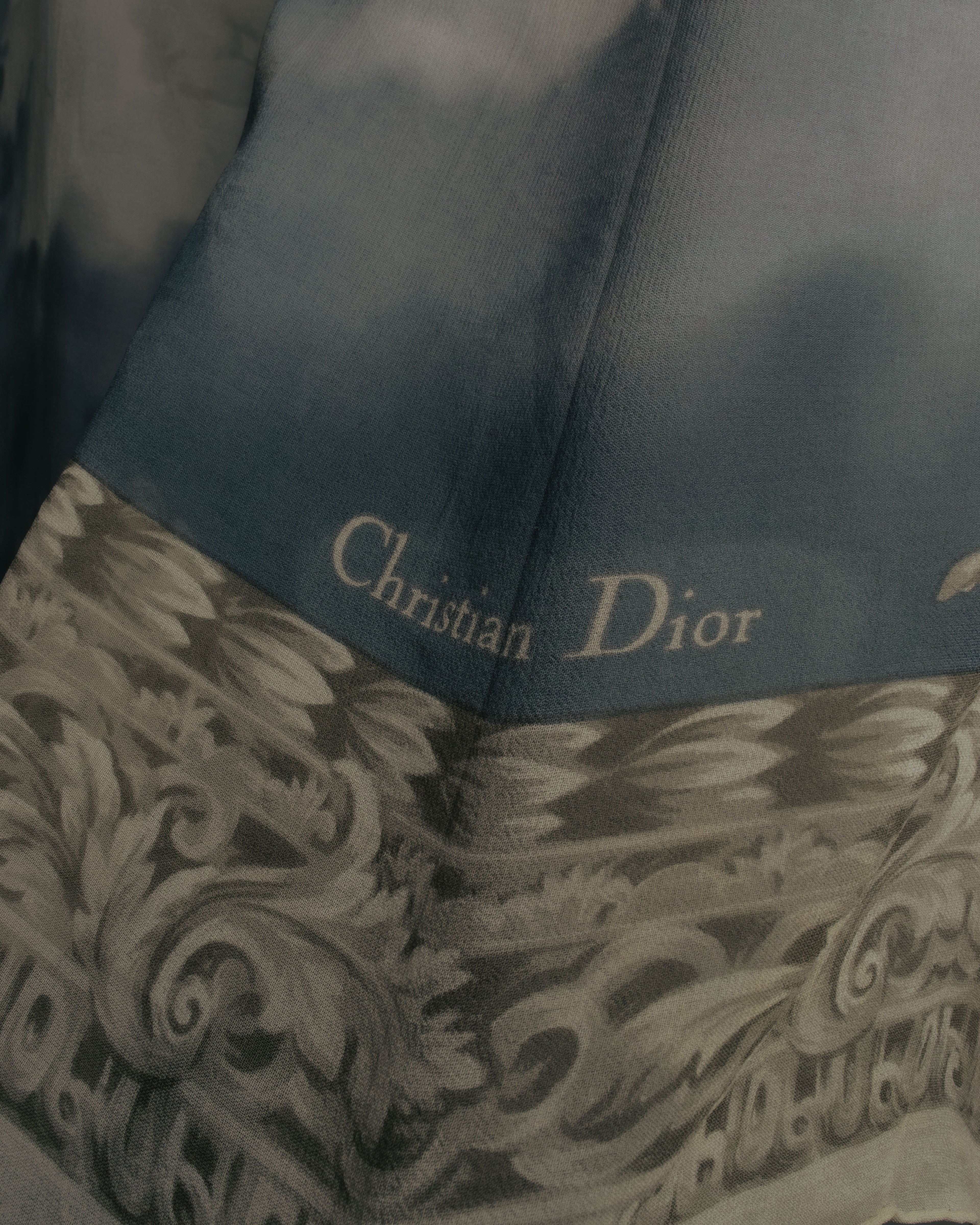 “Christian Dior” 90’s-00’s Sky motif silk scarf