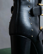 "MCQ Alexander McQueen" Studded design belted heel boots