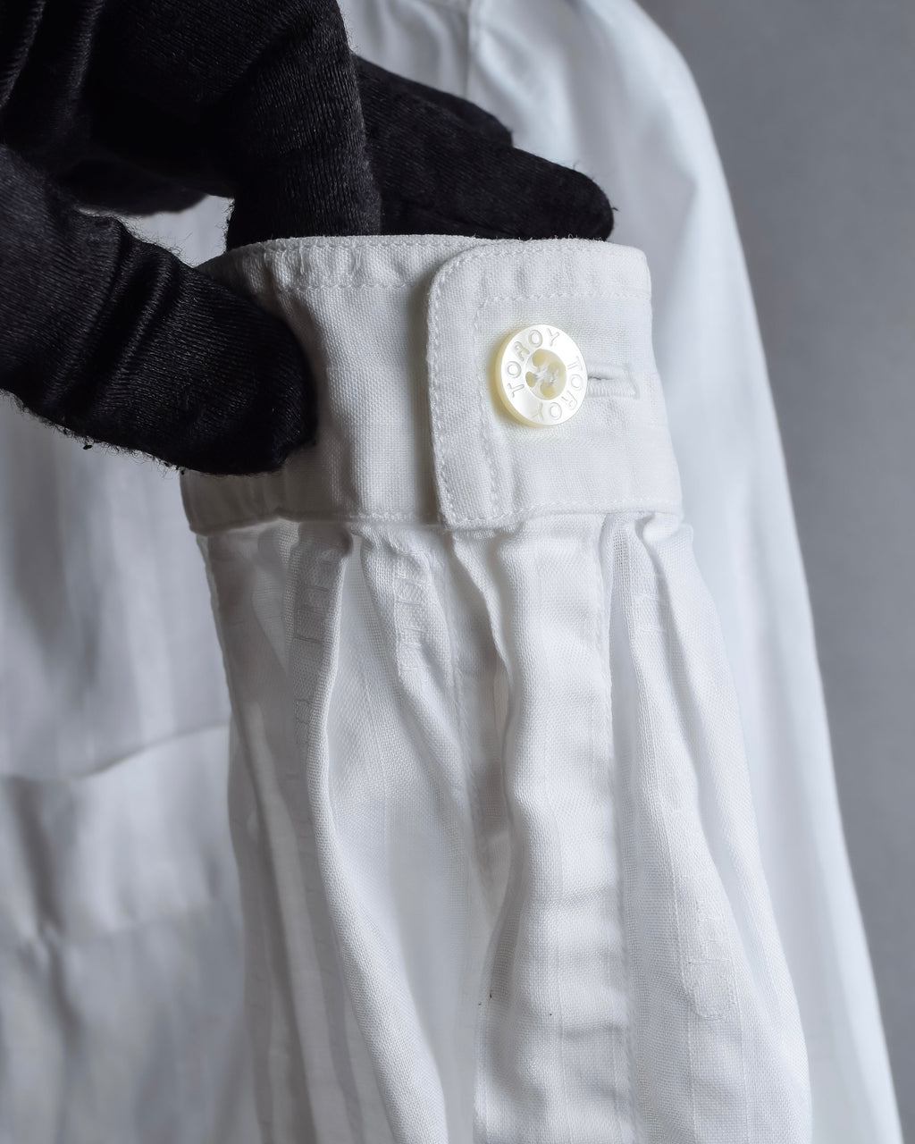 "Christian Dior" 90's Logo engraved striped shirt