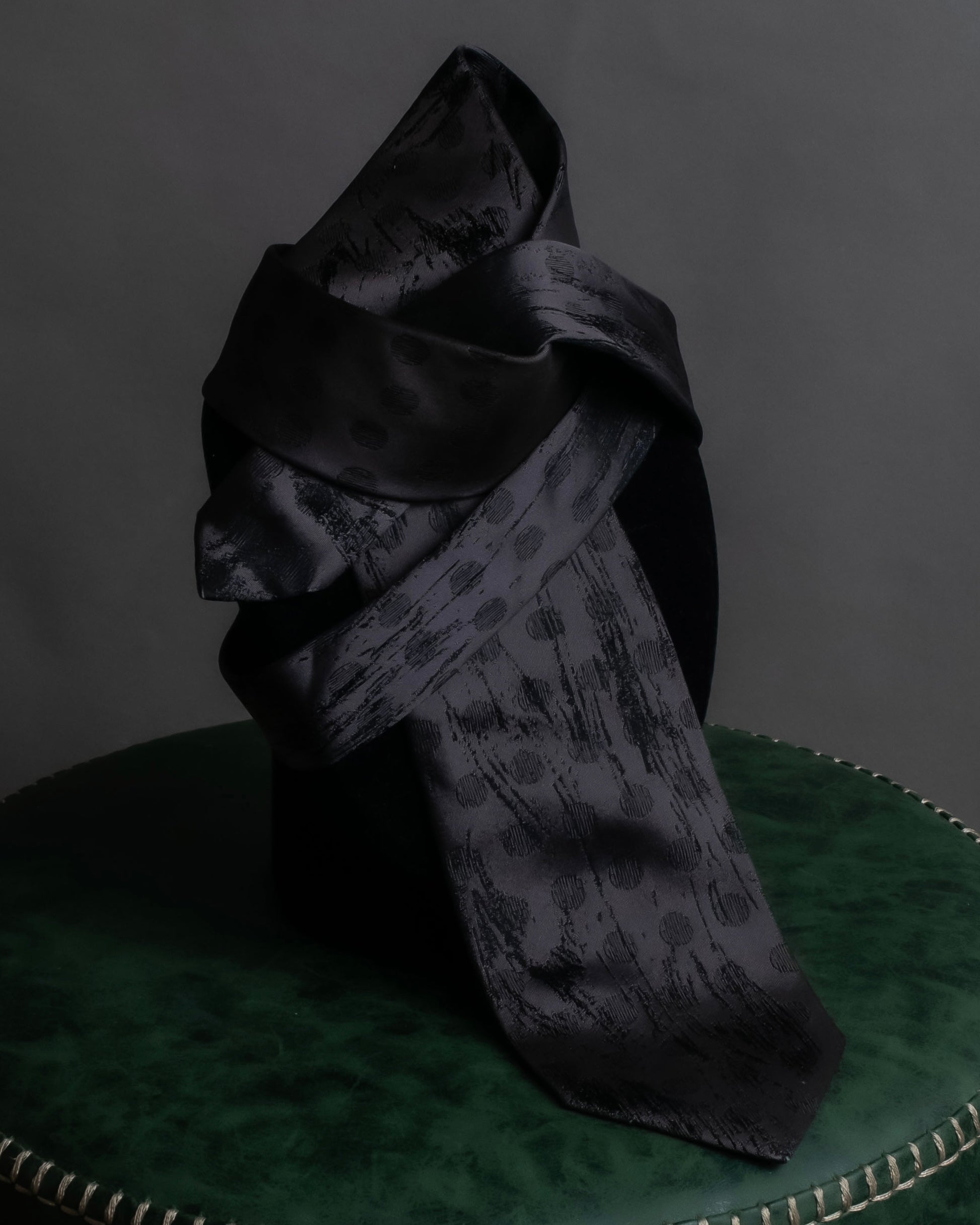 "JEAN PAUL GAULTIER HOMME" Geometric polka dot silk tie