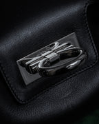 "Salvatore Ferragamo" Gancini motif design leather bowling bag