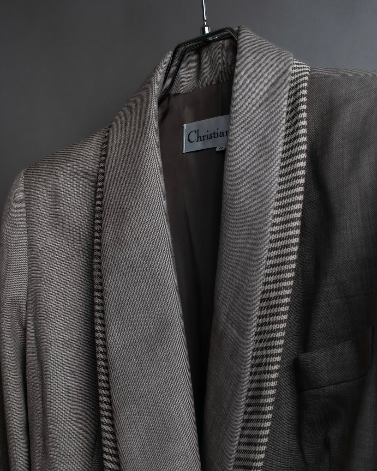 "Christian Dior" Double shawl collar design tailored jacket