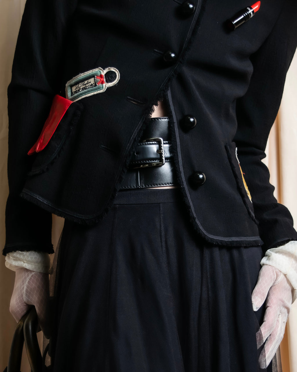 "MOSCHINO" Object sewn design tweed jacket