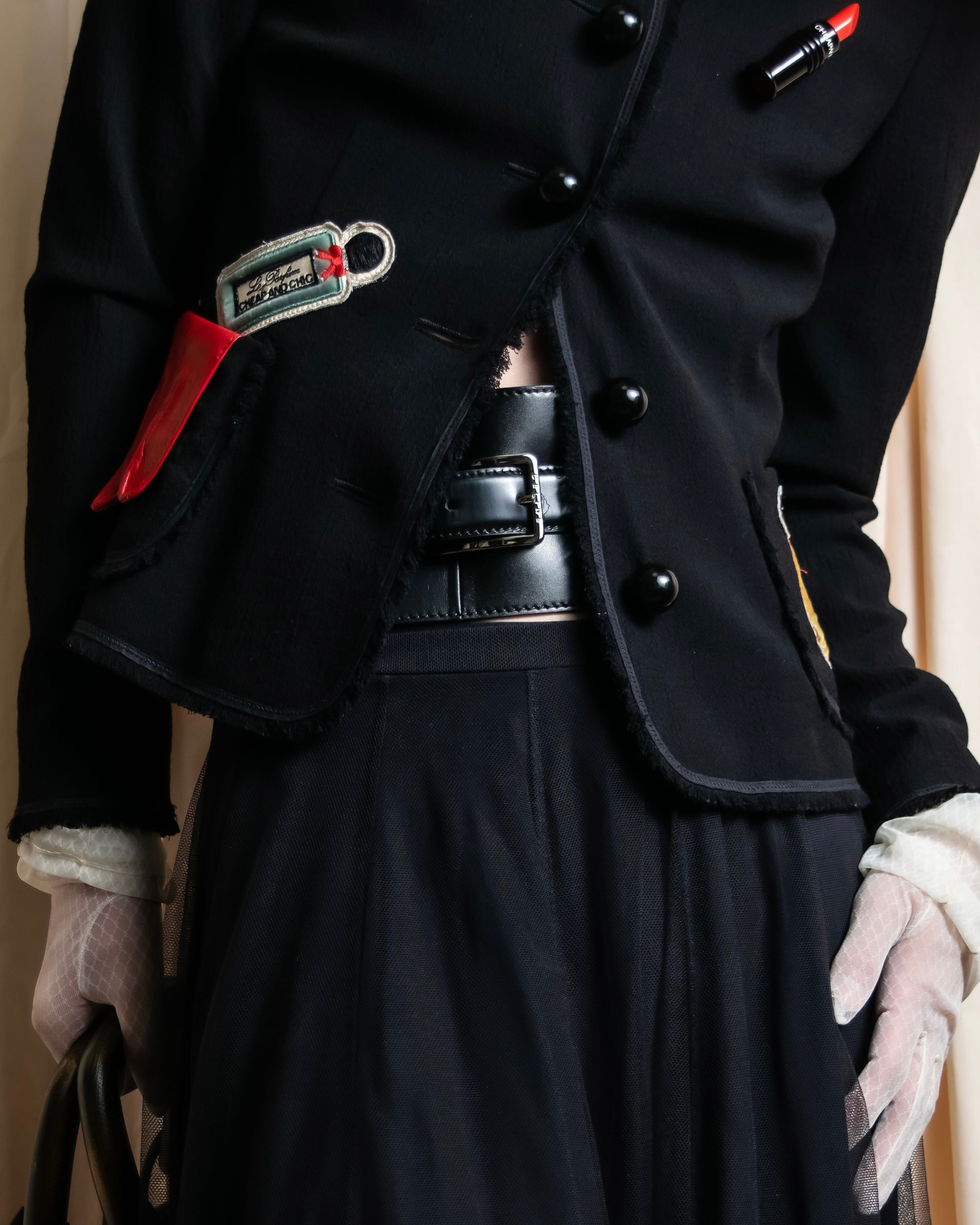 "MOSCHINO" Object sewn design tweed jacket