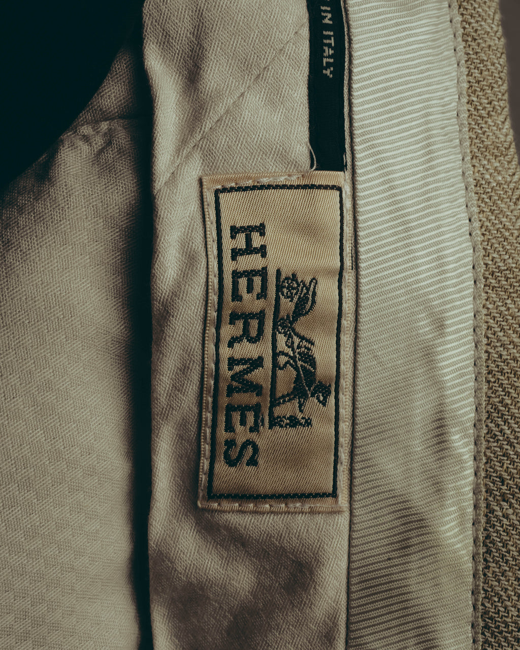 -SPECIAL- “HERMES” 80’s-90’s Herringbone linen suit set