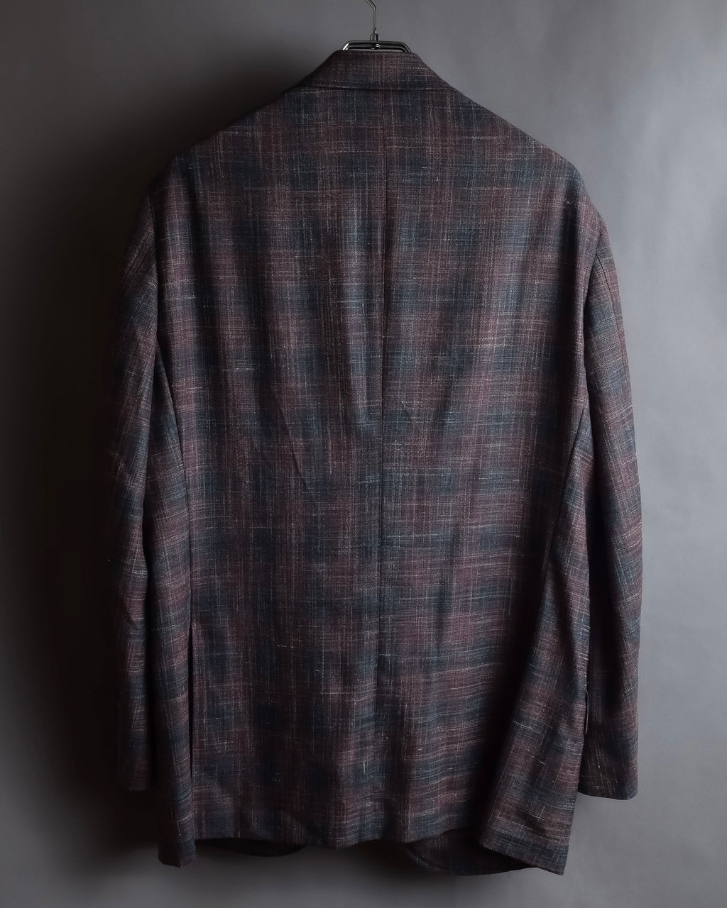 "Tex Teq" Gradient check pattern tailored jacket