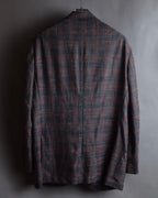 "Tex Teq" Gradient check pattern tailored jacket