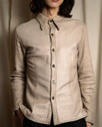 "ISAMU KATAYAMA" Dart-shaped deer leather shirt jacket