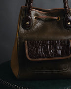 "LOEWE" 90’s drawstring leather bucket bag