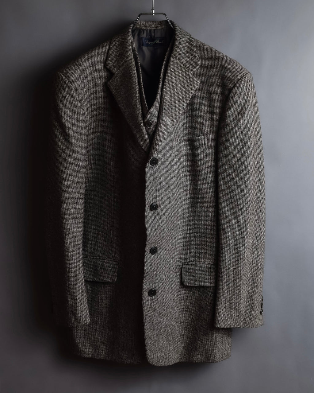 "BROOKS BROTHERS" Melange tweed three-piece suit