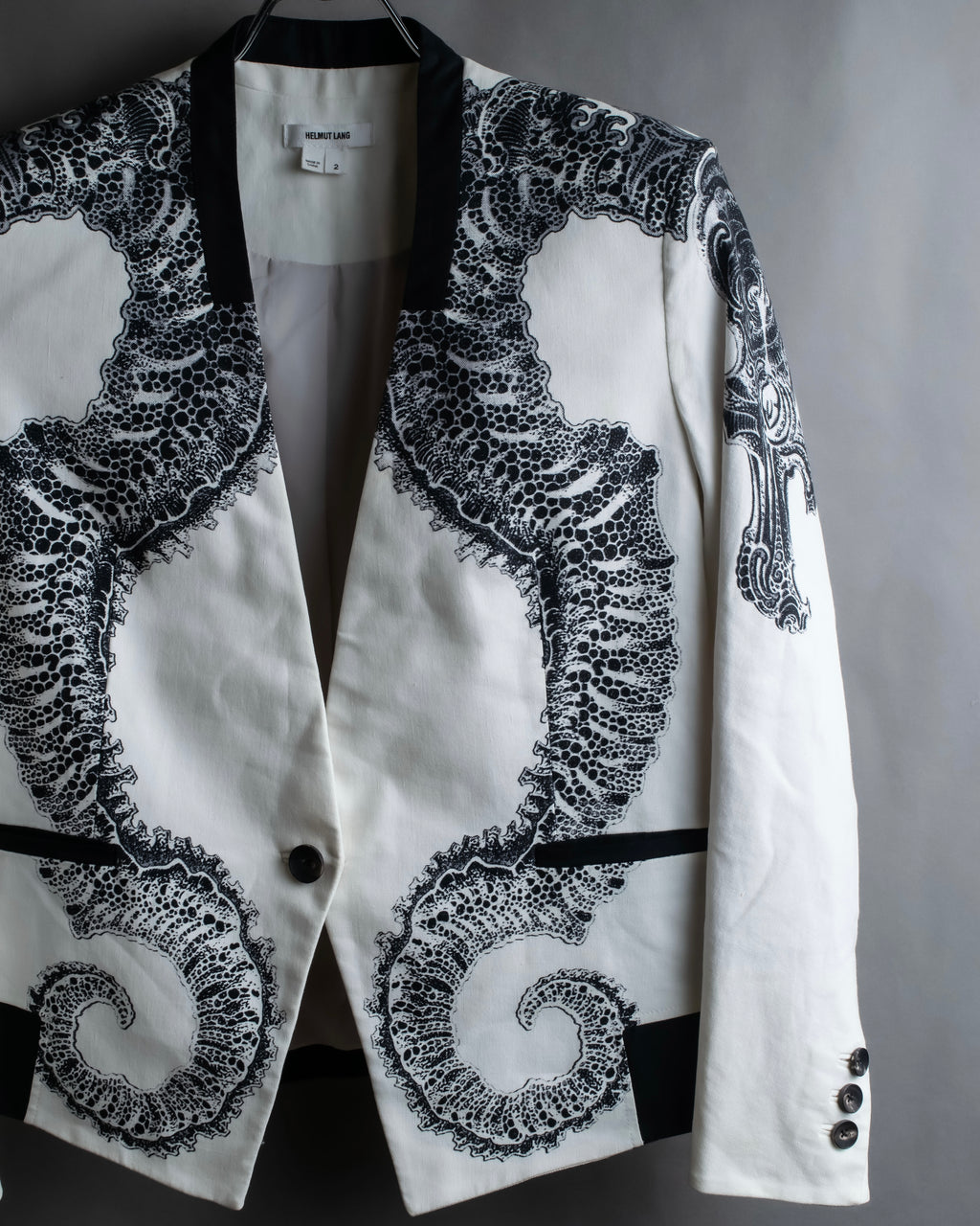 "HELMUT LANG" Seahorse motif design short jacket