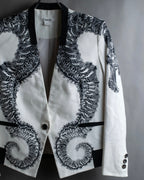 "HELMUT LANG" Seahorse motif design short jacket
