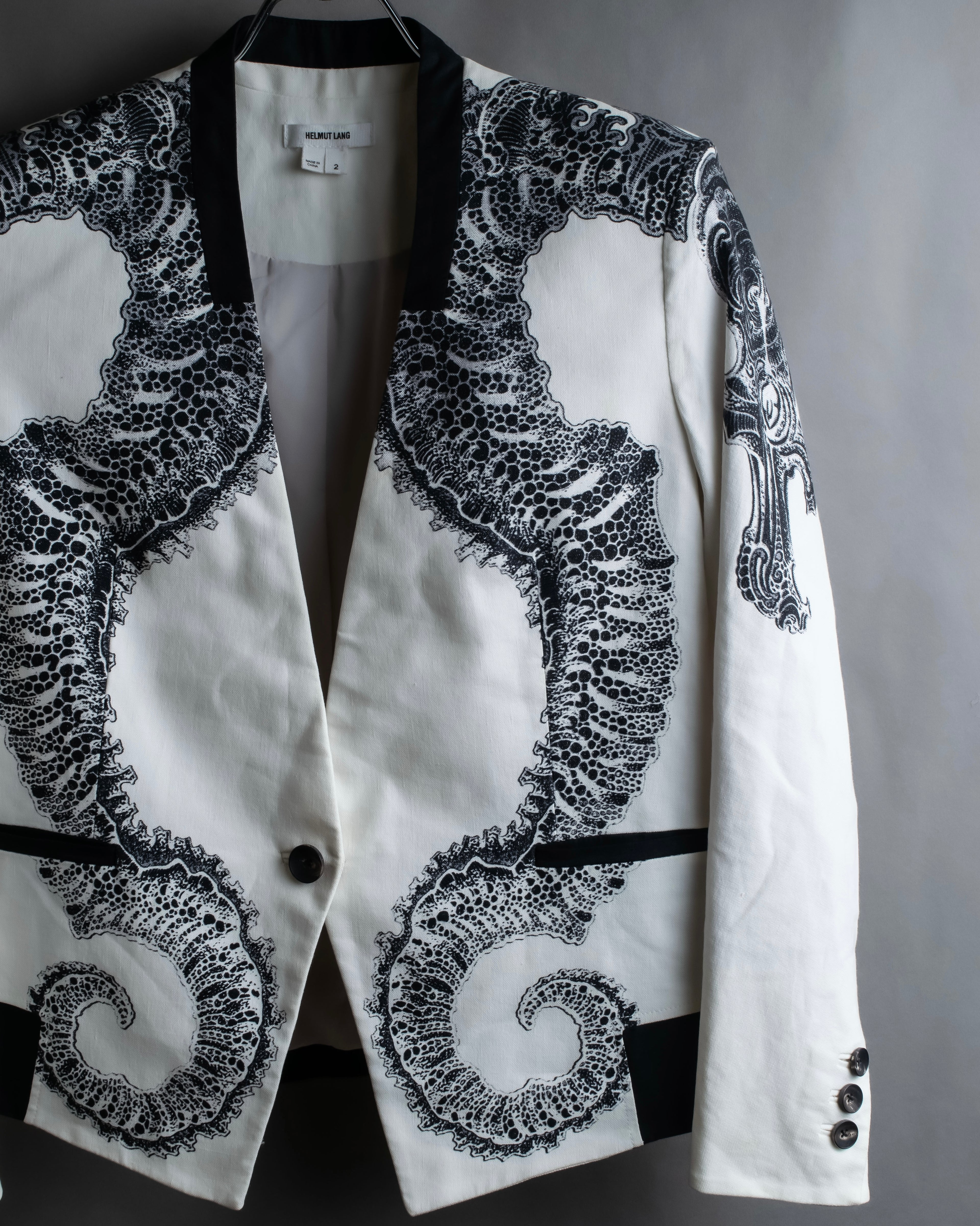"HELMUT LANG" Seahorse motif design short jacket