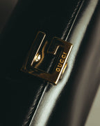 "GUCCI" 90's Structured leather top handle handbag
