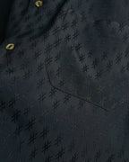 "Jean Paul Gaultier Classique" 90's Geometric jacquard total-pattern shirt with shell buttons
