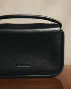 -SPECIAL- "JIL SANDER" 90's-00's Sculptural metal plate leather top handle handbag