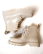 BOTTEGA VENETA/ Rubber Stride Lace Up Boots White