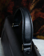 "BURBERRYS" Cylinder shaped leather one handle bag