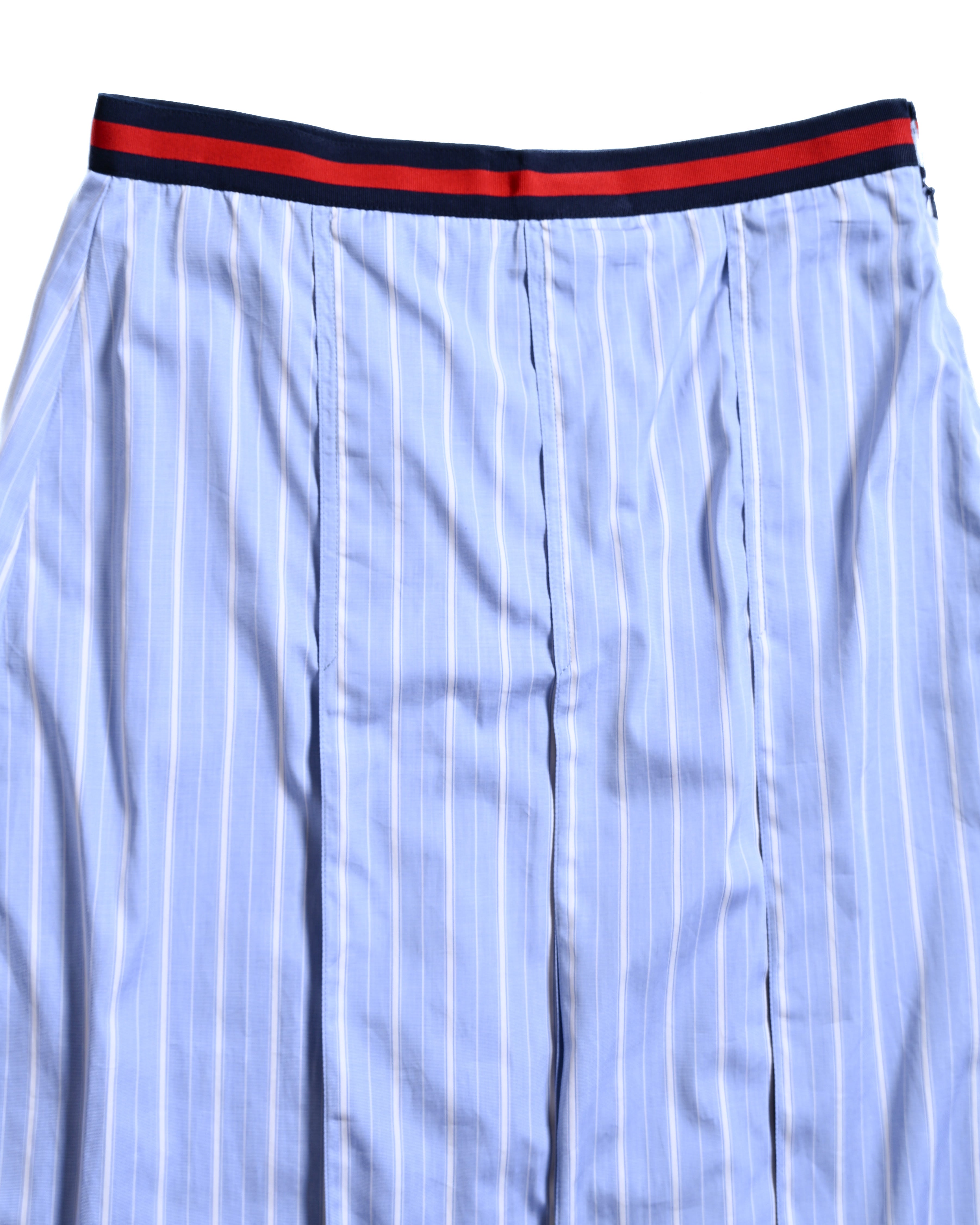 GUCCI/ 2022 Web Stripe Waist Pleats Skirt Blue